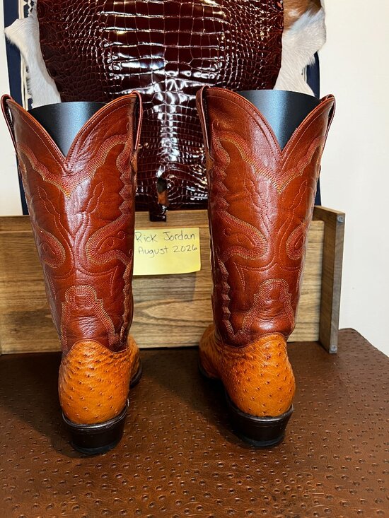 Ferrini P\'s Tan Full Quill Ostrich Cowboy Boots in Men\'s Size 11EE main image 7